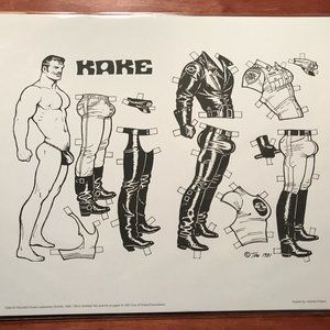 Vintage Tom Of Finland Print by Putinki "KAKE Paper Doll" 11.75 x 9.5